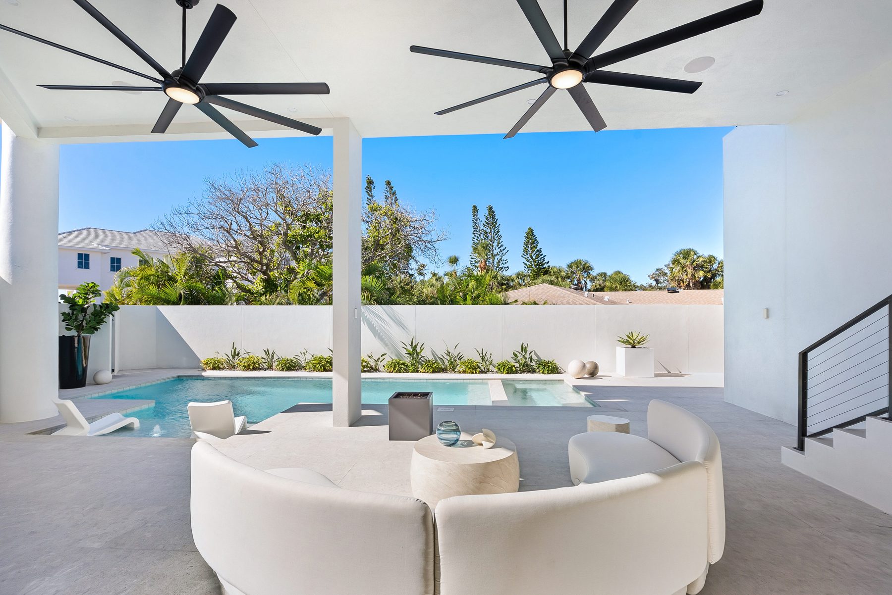 Covered pool terrace